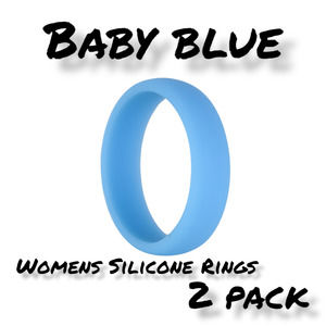 Womens Baby Blue Silicone Rings